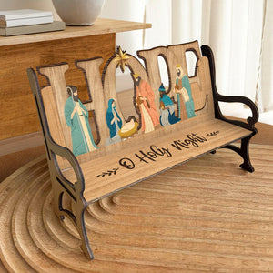Ô Sainte Nuit - Banc en bois chrétien