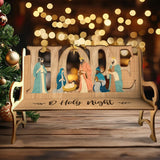 Ô Sainte Nuit - Banc en bois chrétien