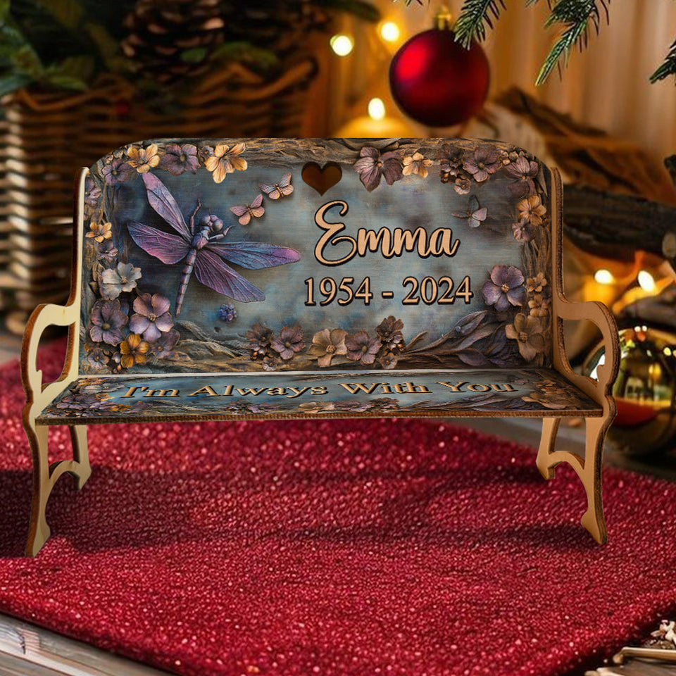 Je suis toujours avec toi - Banc commémoratif en bois personnalisé