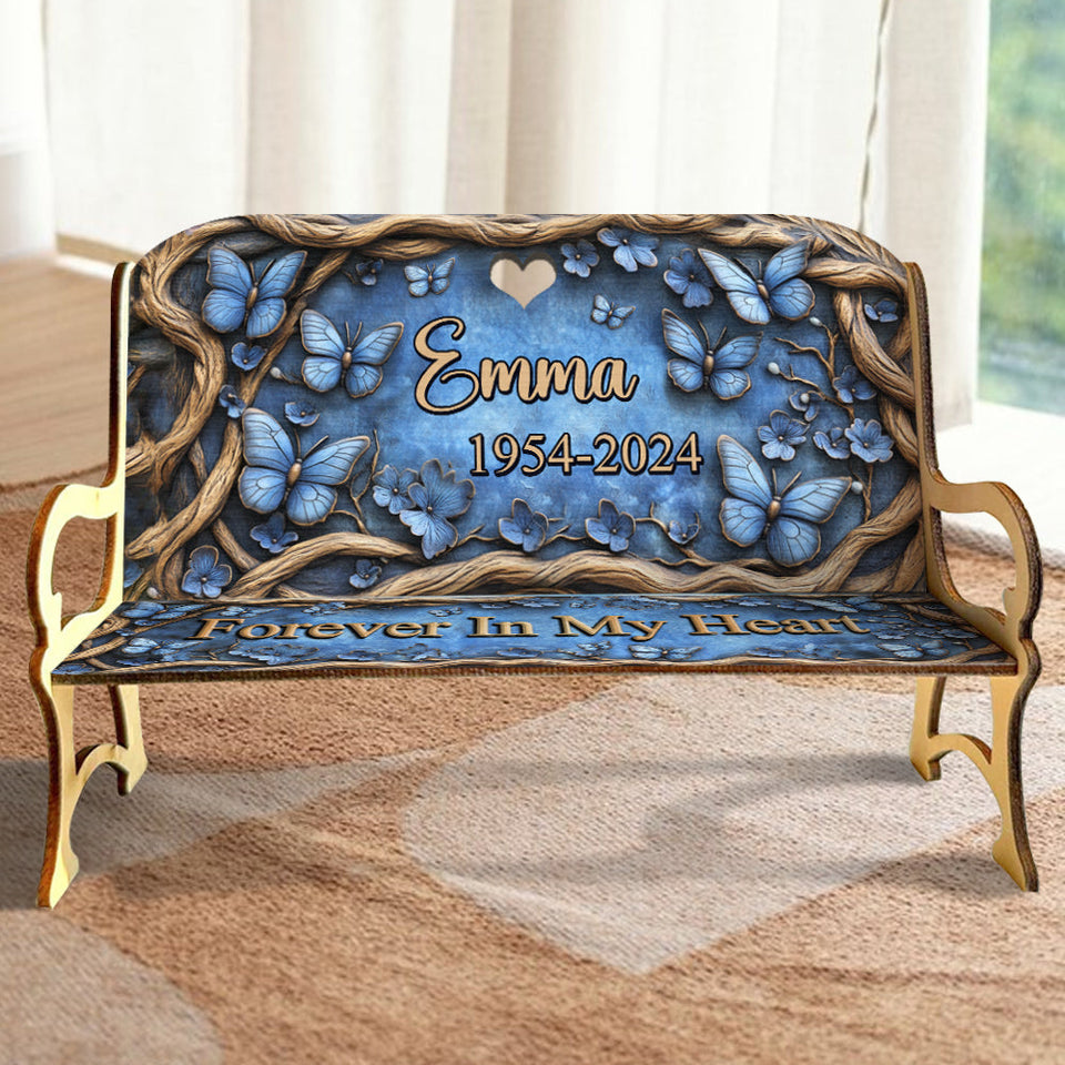 À jamais dans mon cœur - Banc commémoratif en bois personnalisé