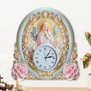 Croyant - Horloge murale lumineuse LED chrétienne personnalisée