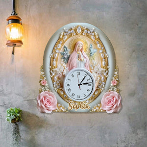 Croyant - Horloge murale lumineuse LED chrétienne personnalisée