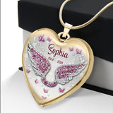 Tes ailes étaient prêtes, mais mon cœur ne l'était pas - Collier pendentif cœur commémoratif personnalisé