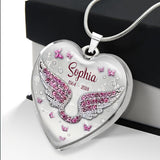 Tes ailes étaient prêtes, mais mon cœur ne l'était pas - Collier pendentif cœur commémoratif personnalisé
