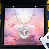 Tes ailes étaient prêtes, mais mon cœur ne l'était pas - Collier pendentif cœur commémoratif personnalisé