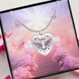 Tes ailes étaient prêtes, mais mon cœur ne l'était pas - Collier pendentif cœur commémoratif personnalisé