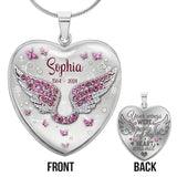 Tes ailes étaient prêtes, mais mon cœur ne l'était pas - Collier pendentif cœur commémoratif personnalisé