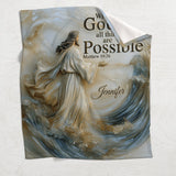 With God All Things Are Possible - Personalized Christian Blanket