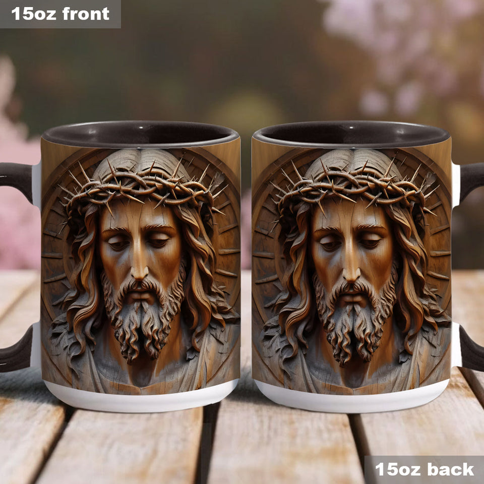 Vintage Jesus Art - Personalized Christian Accent Mug