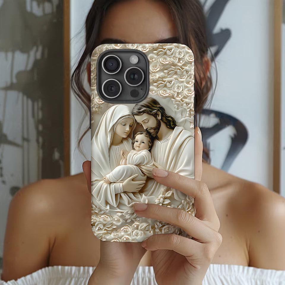 La Sainte Famille - Coque de téléphone personnalisée avec impression chrétienne intégrale