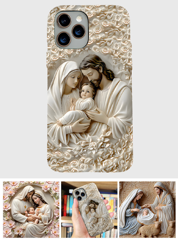 La Sainte Famille - Coque de téléphone personnalisée avec impression chrétienne intégrale