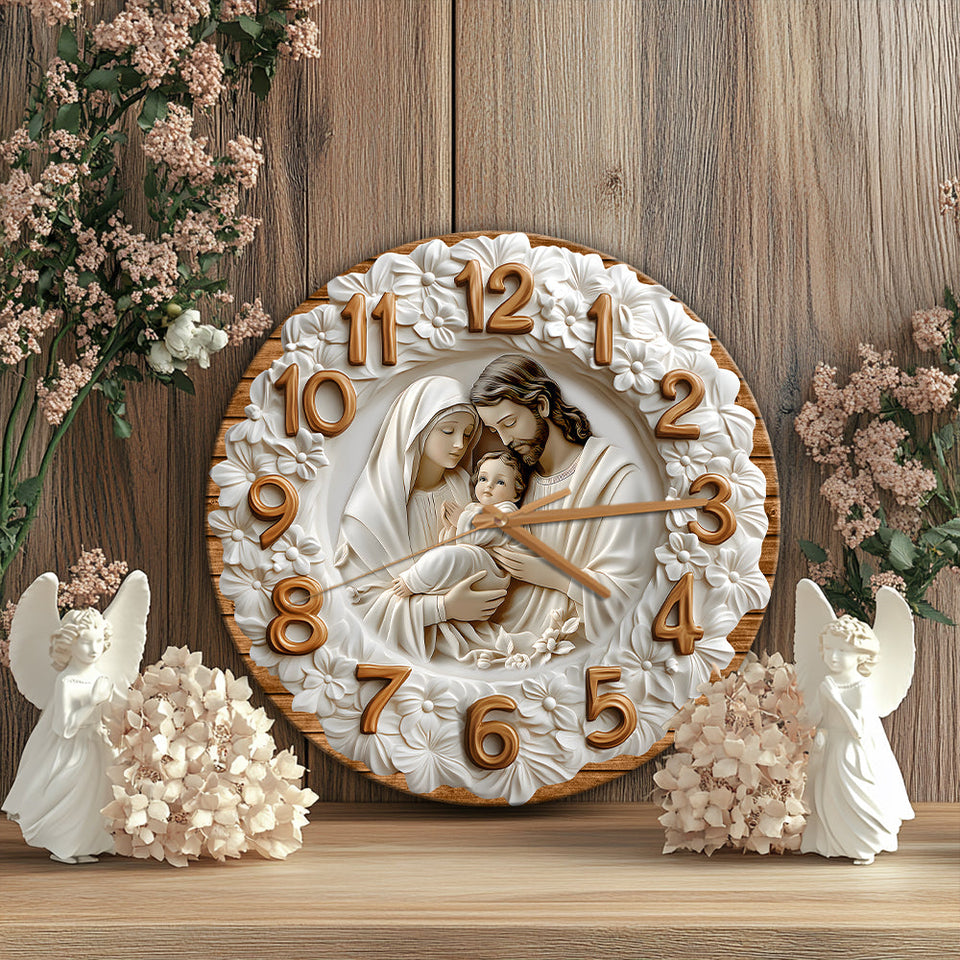 La Sainte Famille - Horloge murale chrétienne
