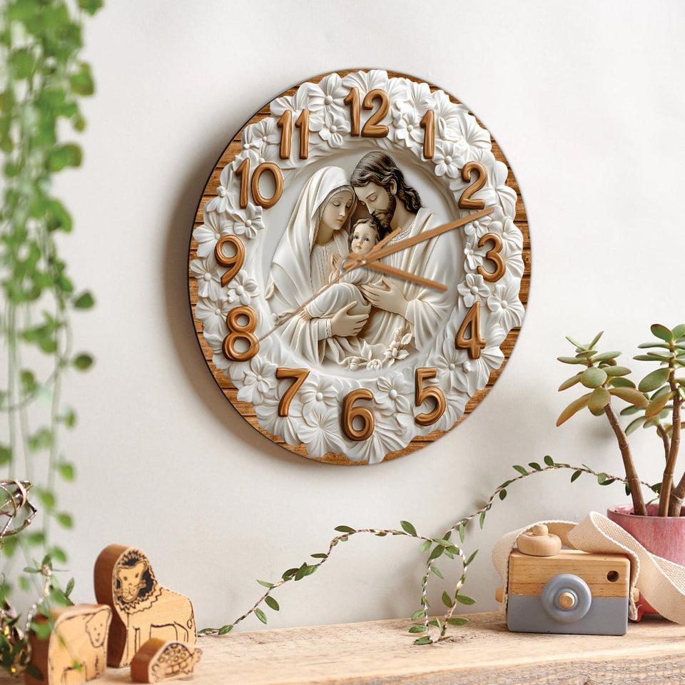 La Sainte Famille - Horloge murale chrétienne