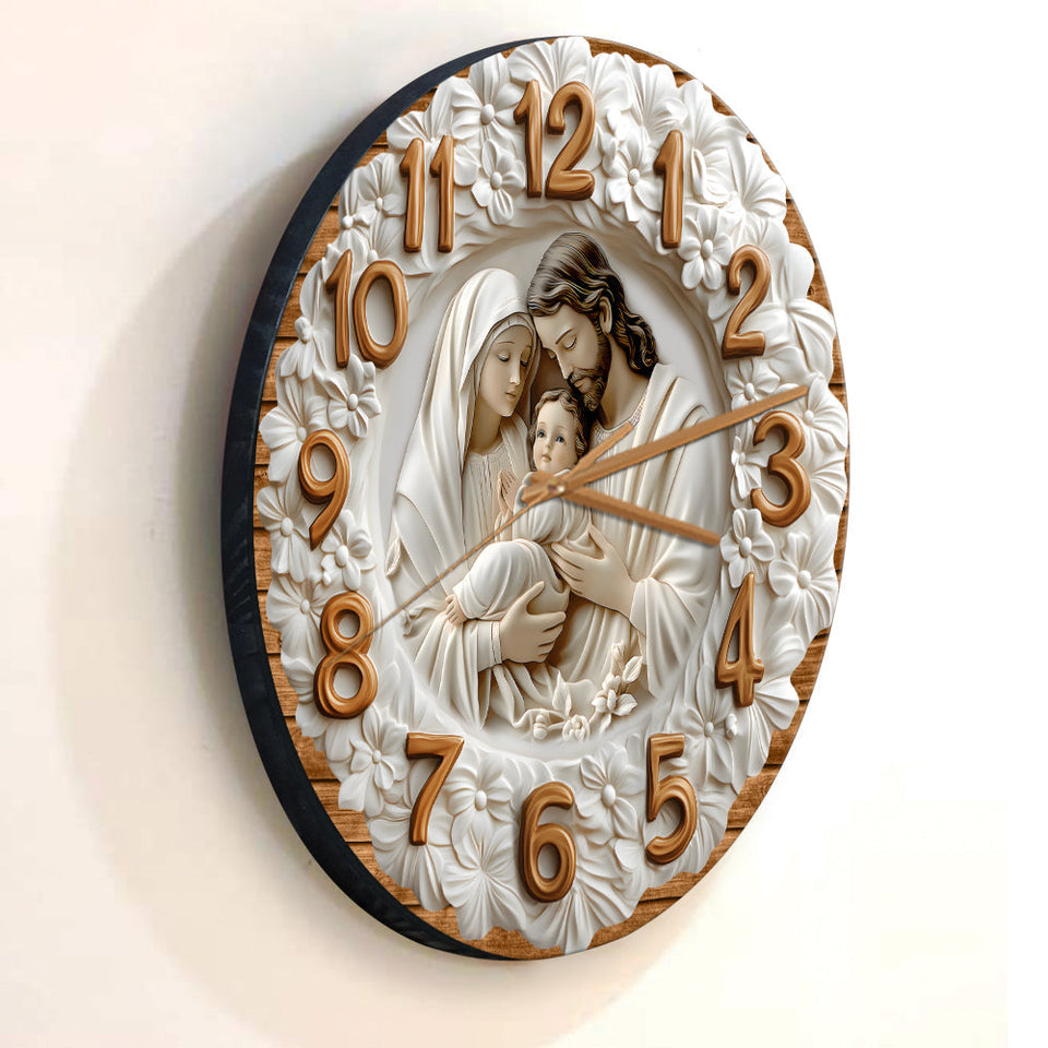 La Sainte Famille - Horloge murale chrétienne