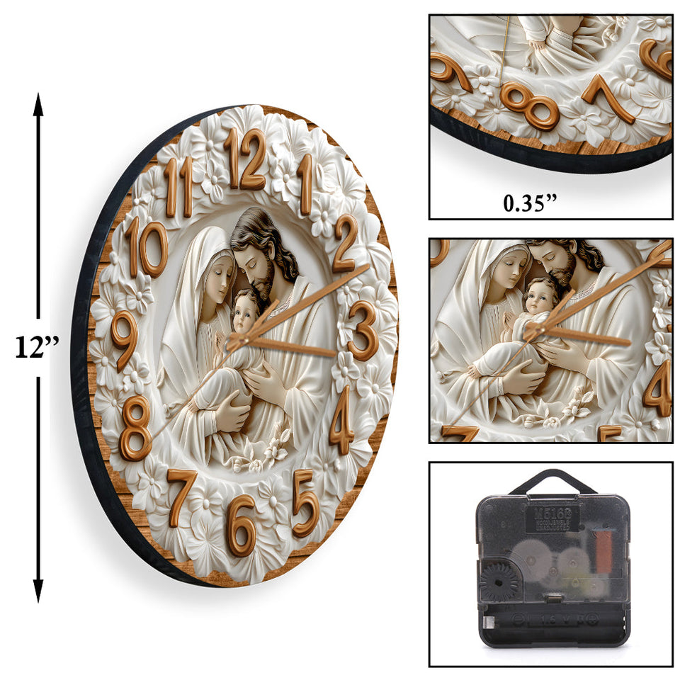 La Sainte Famille - Horloge murale chrétienne