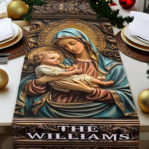Chemin de table chrétien personnalisé Sainte Famille