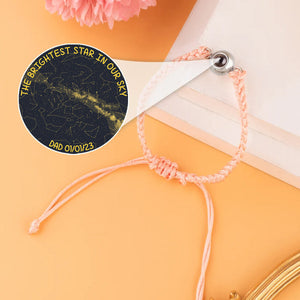 Carte du ciel personnalisée « L'étoile la plus brillante de notre ciel » - Cadeau commémoratif pour la perte d'un chien ou d'un chat - Bracelet de projection personnalisé