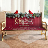 Christmas In Heaven - Personalized Memorial Wooden Bench