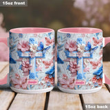 Believe Pink And Blue Butterflies - Personalized Christian Accent Mug