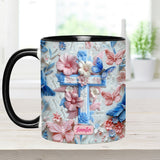 Believe Pink And Blue Butterflies - Personalized Christian Accent Mug