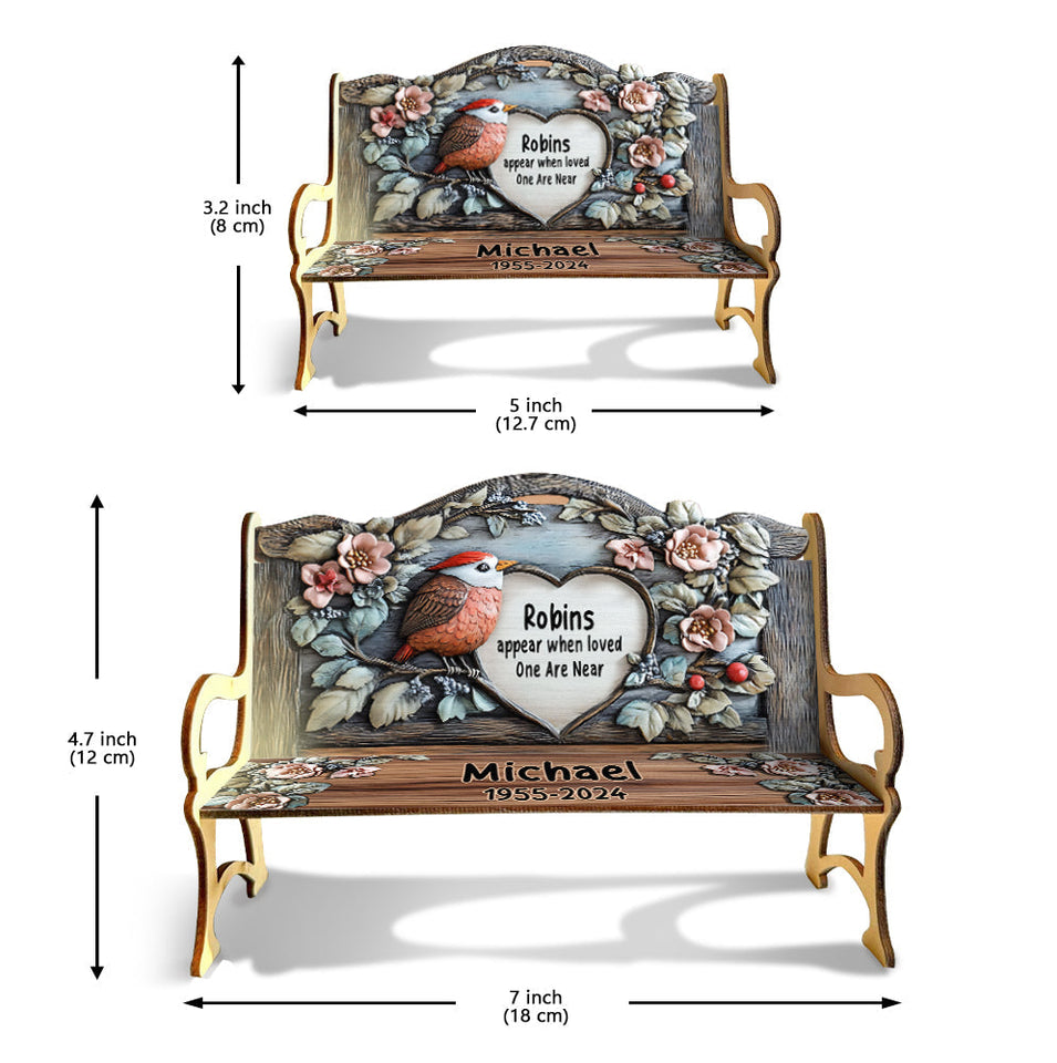 Cardinals Appears When Angel Are Near - Personalized Memorial Wooden Bench