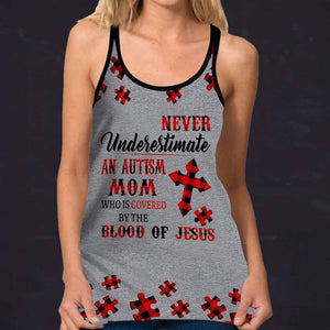 Never Underestimate - Autism Awareness Cross Tank Top