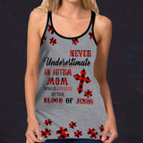 Never Underestimate - Autism Awareness Cross Tank Top