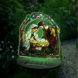 Le jour de sa naissance - Lampe solaire de jardin chrétienne
