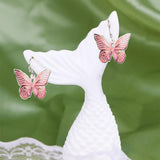 Boucles d'oreilles Hope Butterfly - personnalisées pour la sensibilisation au cancer du sein