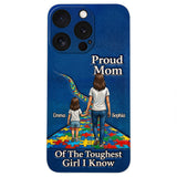Proud Dad Of The Toughest Boy I Know - Personalized Autism Awareness 3D Embossed Leather Phone Case