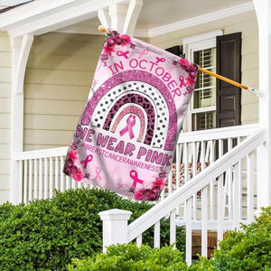 En octobre, nous portons du rose - Drapeau de sensibilisation au cancer du sein 0822