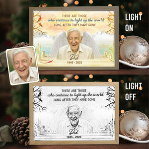 Illuminez le monde - Cadeau commémoratif en cas de décès - Cadre photo lumineux personnalisé