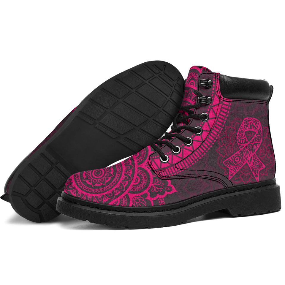 Mandala de sensibilisation au cancer du sein Bottes toutes saisons 0622