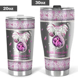 Faith Hope Love Breast Cancer Awareness Tumbler 0622