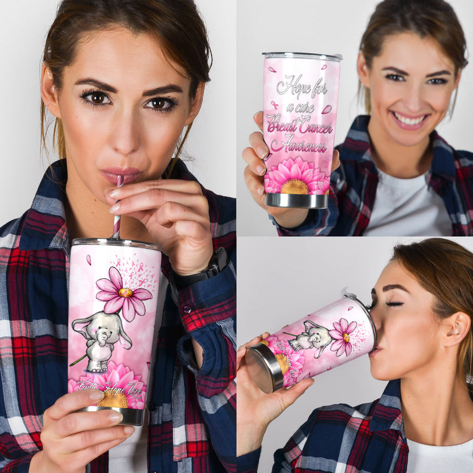 Hope For A Cure Breast Cancer Awareness Tumbler 0622