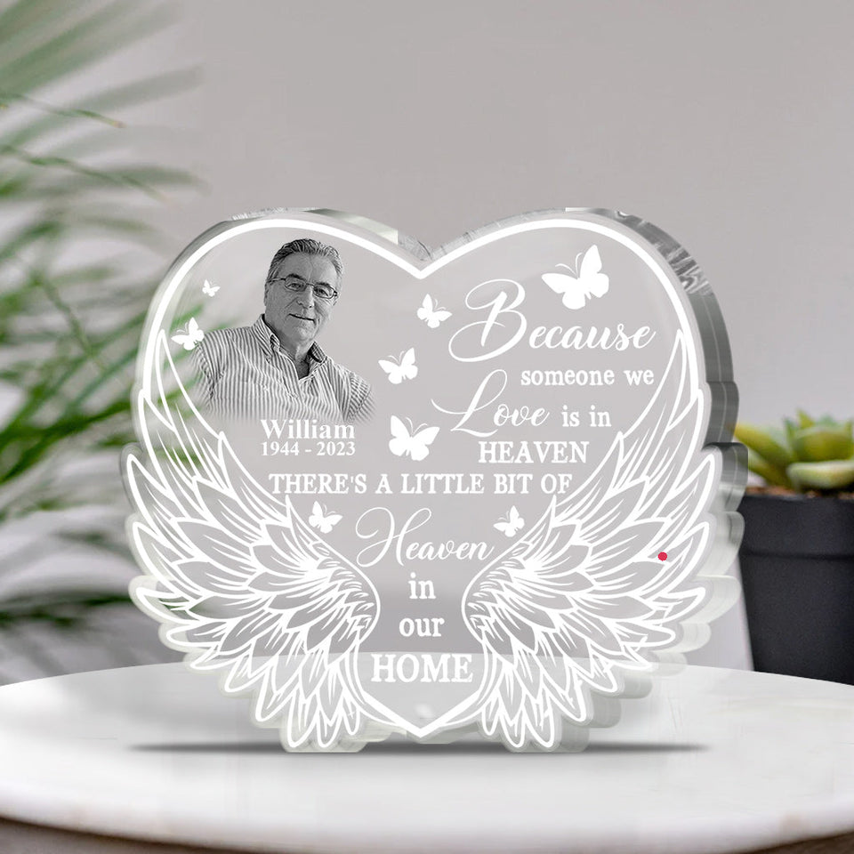 Un être cher est au ciel - Plaque commémorative personnalisée en acrylique.