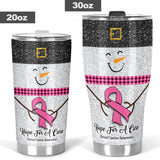 Hope For A Cure Faux Glitter Print Breast Cancer Awareness Tumbler 0622