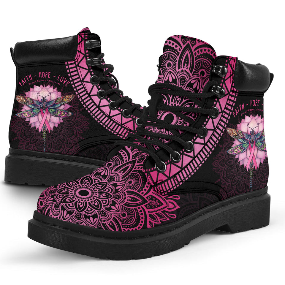 Bottes toutes saisons Dragonfly Faith Hope Love Sensibilisation au cancer du sein 0622