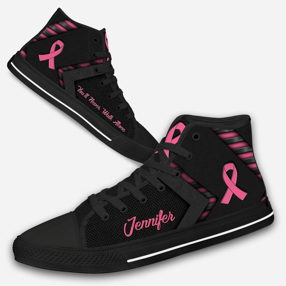 Vous ne marcherez jamais seul(e) - Chaussures montantes personnalisées pour la sensibilisation au cancer du sein