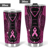 In November We Wear Pink Faux Glitter Print Breast Cancer Awareness Tumbler 0622