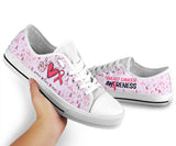 Chaussures basses Peace Love Cure pour la sensibilisation au cancer du sein 0622