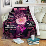 To My Daughter Breast Cancer Awareness Blanket 0622