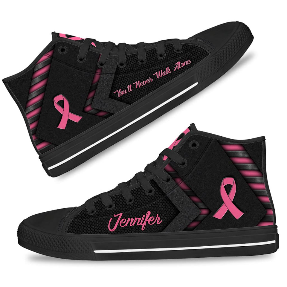 Vous ne marcherez jamais seul(e) - Chaussures montantes personnalisées pour la sensibilisation au cancer du sein