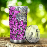 Gobelet imprimé motif vitrail Foi, Espoir et Amour pour la sensibilisation au cancer du sein 0622