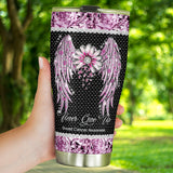 Gobelet de sensibilisation au cancer du sein avec motif strass « Foi, Espoir, Amour » 0622