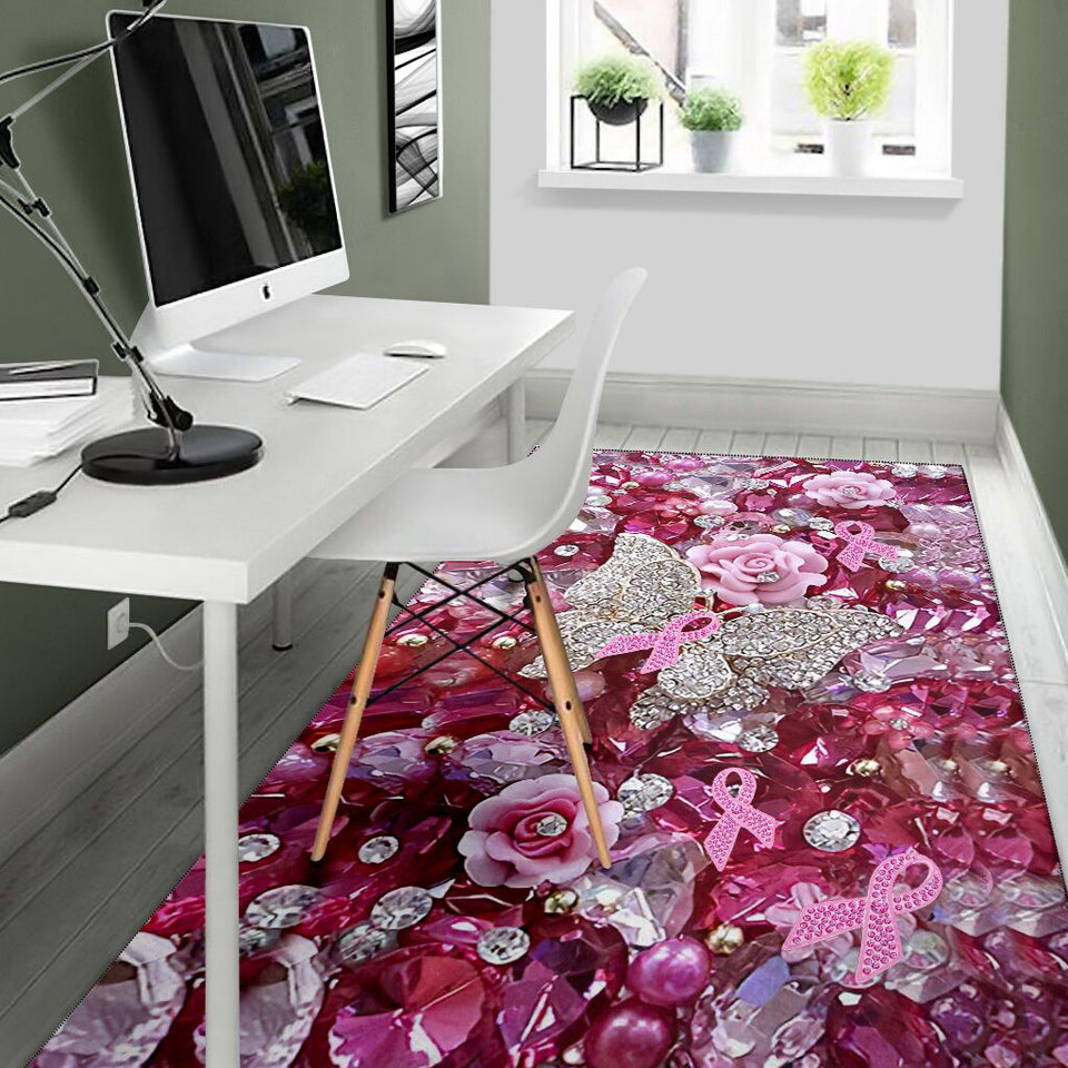 Tapis de sensibilisation au cancer du sein à motif de guerrière rose 0622