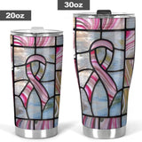 Breast Cancer Awareness Stained Glass Pattern Print Breast Cancer Awareness Tumbler 0622