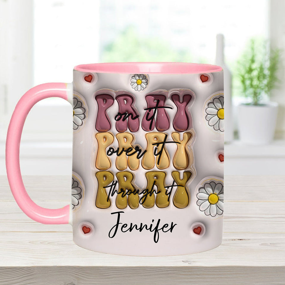 Pray On It - Personalized Christian Accent Mug