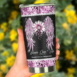 Gobelet de sensibilisation au cancer du sein avec motif strass « Foi, Espoir, Amour » 0622