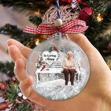 In Loving Memory Memorial Bench - Personalized Memorial Snow Globe Ornament